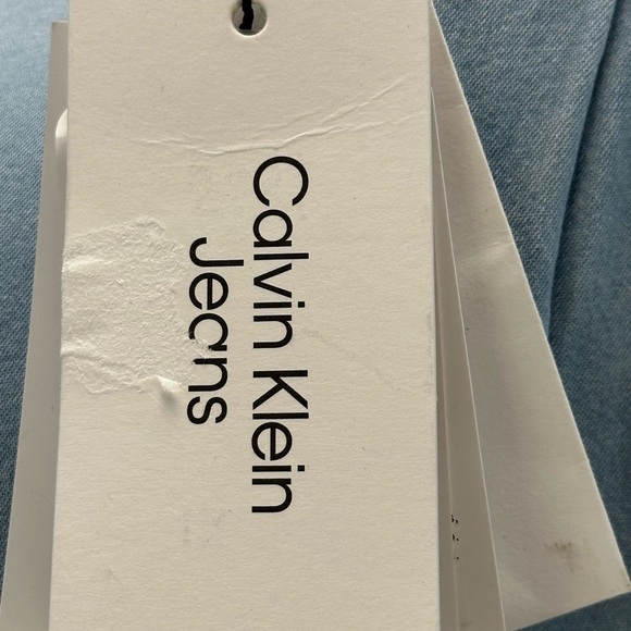 Calvin Klein Jeans Short Sleeve Collared Button Down Shirt - Light Blue - size M - Picture 12 of 12